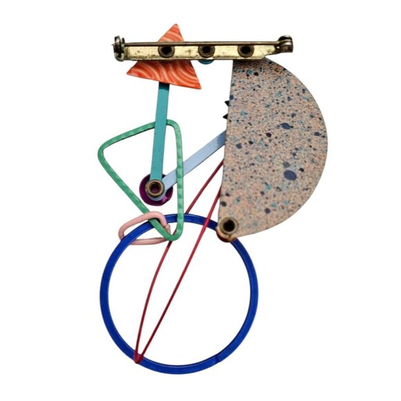 Eve Kaplin Kinetic Brooch Moveable Colorful Wearable Art Pin - Picture 6 of 8